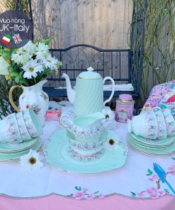 Bộ tách 6 người Paragon xanh bạc hà cúc trắng phớt hồng (22 món)