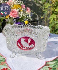 Bát vuông họa tiết chim pha lê Hofbauer