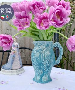 Bình hoa có quai men xanh biển c.1950