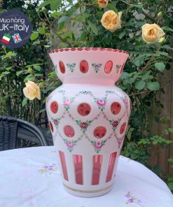 Bình pha lê Bohemia màu việt quất