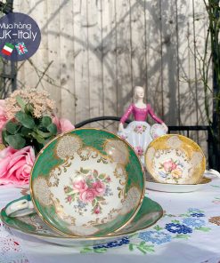 Bộ trà 2 người Paragon Cabinet xanh /vàng c.1950