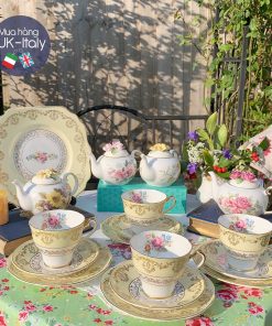 Bộ tách 4 người BCB vàng hoa hồng (13 món)