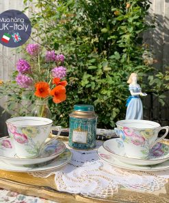 Bộ trà 2 người hoa Poppy vẽ tay