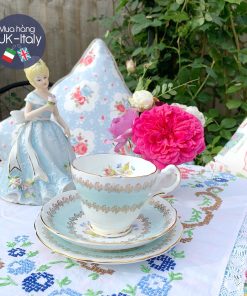 Bộ trà 2 người xanh da trời phấn điểm hoa hồng Harrowby