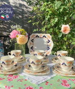 Bộ tách 21 món Tuscan Imari xanh cobalt cam