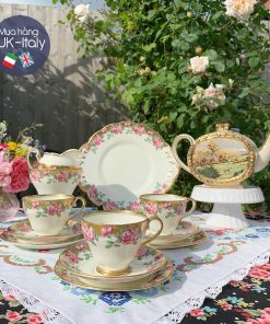 Bộ tách 3 người sang trọng hoa hồng Salisbury c.1930