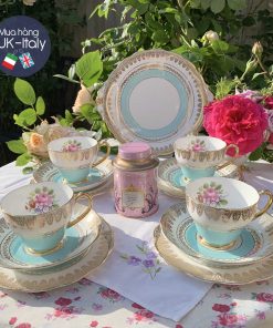 Bộ Trà 4 người Tiffany Blue Roslyn 1950s