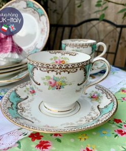 Bộ trà 4 người xanh ngọc lam vẽ tay Samuel Radford c.1928