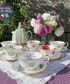 Bộ tách 6 duos hoa lá Anh quốc mix độc đáo (kiểu 1)