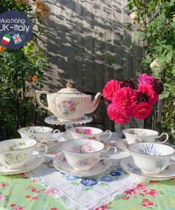 Bộ tách 6 duos hoa lá Anh quốc mix độc đáo (kiểu 2)