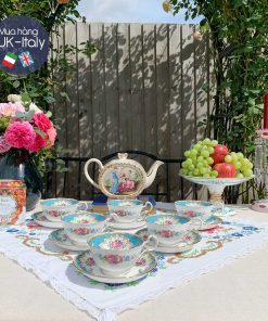 Ấm Sadler dáng thùng vang cảnh nữ thần và thiên thần