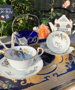 Bộ tách Aynsley Cabinet cổ  chim hỷ tước cho 2 người