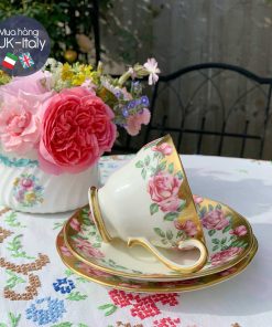 Bộ táchTrio Salisbury hoa hồng mạ vàng rạng rỡ