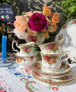 Bộ tách 6 người vườn hồng cổ làng quê Anh quốc Royal Albert Old Country Rose
