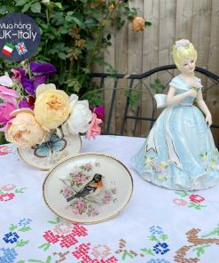 Cô sứ váy xanh biển nhẹ cao17cm