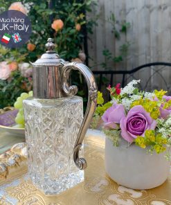 Decanter tiếp nước mạ bạc vuông c.1920