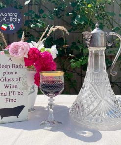 Decanter, tiếp nước mạ bạc đúc nổi thần Bacchus (to)