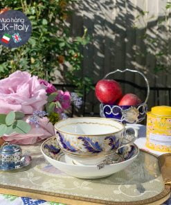 Bộ tách Duo Crown Derby cổ xanh lam