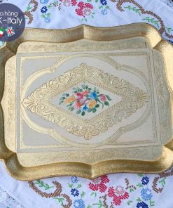 Khay gỗ Florence chữ nhật lượn sóng XL