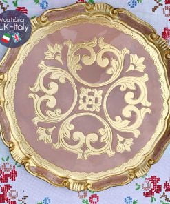 Khay gỗ Florence tròn hồng