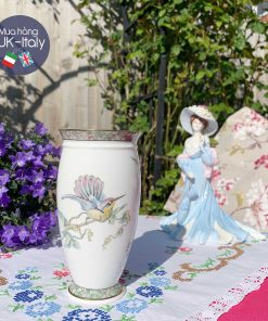 Lọ hoa chim ruồi đáng yêu tông đá cẩm thạch xanh xô