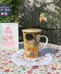 Ly cao kèm lọc trà uyên ương Klimt