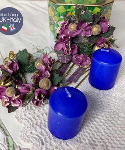 Nến hình trụ Ý xanh cobalt (S)