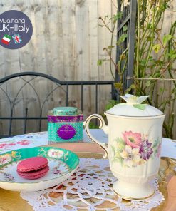 Tách cao có nắp đúc hoa thu mẫu đơn Royale