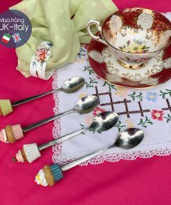 Bộ 4 thìa ăn bánh uống trà trang trí bánh cupcake