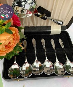 Bộ thìa ăn súp mạ bạc 1950s