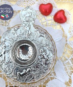 Lọc trà bạc cổ thiên thần tay đúc đôi chim