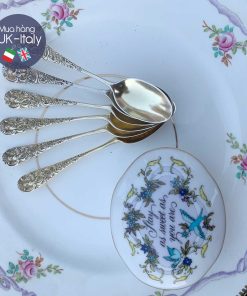 Bộ thìa bạc cổ Victorian thiên thần đánh đàn