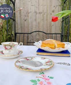 Thìa chia, cắt bánh mạ bạc hoa hồng thơ mộng