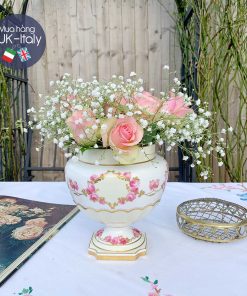 Bình hoa vẽ tay hồng bắp cải cổ cho Harrods