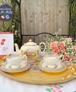 Bộ ấm tròn Sadler đôi uyên ương 3 món (đi kèm tách)