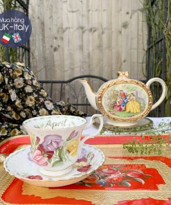 Khay gỗ Florence chữ nhật tay nơ đỏ sáng