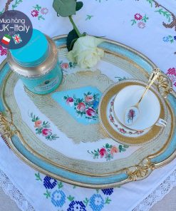 Khay gỗ Florence oval xanh nước ngọc (L)