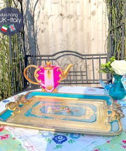 Khay gỗ Florence chữ nhật tay nơ xanh Elba (L)