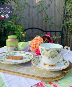 Bộ trà 2 người Paragon hoa hồng trắng kem & lilac