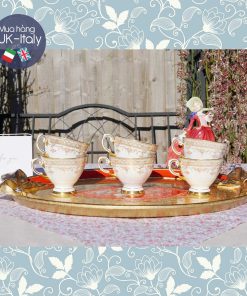 Bộ tách 6 người Tuscan chim én mạ vàng ren