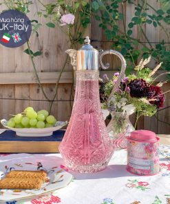 Decanter lục giác mạ bạc c1920