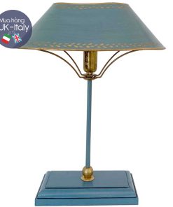Đèn thân sắt, trang trí đồng xanh ngọc lam