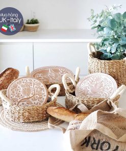 Giỏ đựng bánh mì kèm sành giữ ấm bánh tròn (2 mẫu)