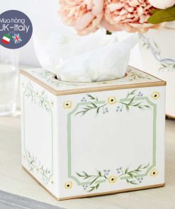 Hộp sắt vẽ tay đựng giấy ăn vuông (2 mẫu chọn)