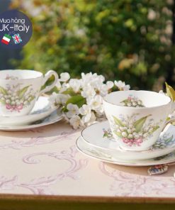 Bộ tách 2 người hoa linh lan và nơ hồng Regency