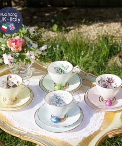 Bộ trà 4 người tông phấn 4 loại hoa Elizabethan