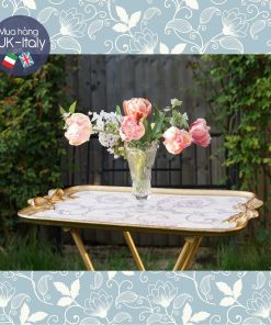 Khay gỗ Florence có chân tím lilac tay nơ