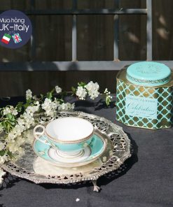 Bộ trà Duo cổ xanh nước ngọc vẽ tay hoa táo gai