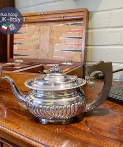 Bộ ấm 3 món bạc cổ Anh nguyên chất (size 6 người)