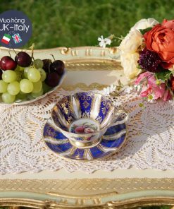 Bộ trà Duo Cabinet Paragon xanh hoàng gia hoa quả